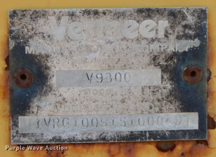 image for item HG9319 1995 Vermeer V8550  trencher