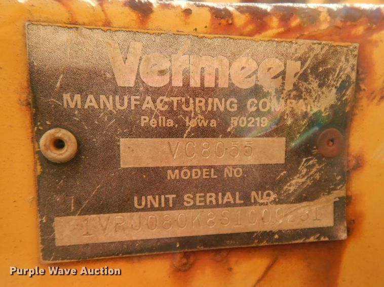 image for item HG9319 1995 Vermeer V8550  trencher
