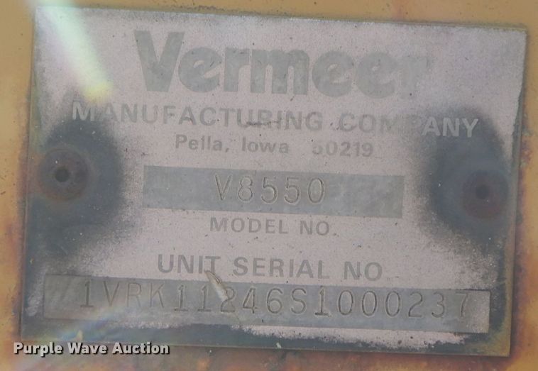 image for item HG9319 1995 Vermeer V8550  trencher