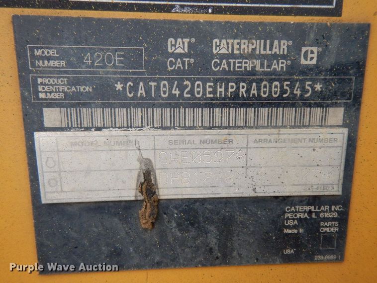 image for item HG9345 2009 Caterpillar 420E  backhoe