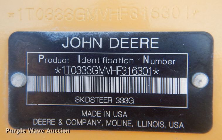 image for item HQ9534 John Deere 333G  tracked skid steer loader