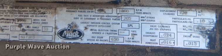 image for item HQ9540 1998 Mack RD600  dump truck