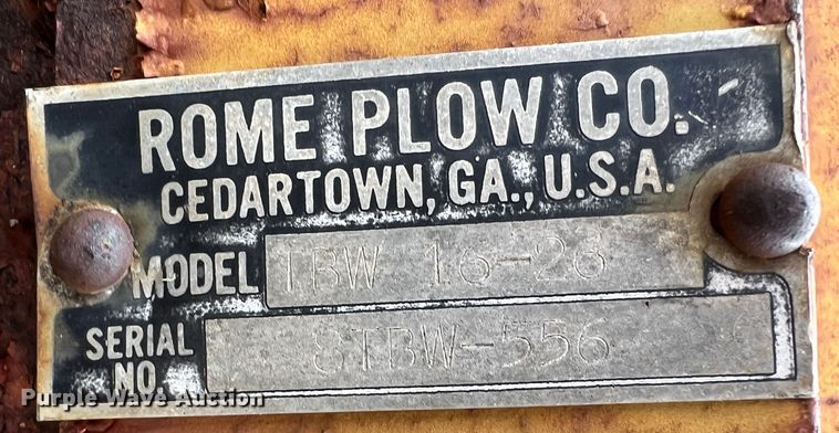 image for item ID9276 Rome Plow TBW 16-26  off-set disk