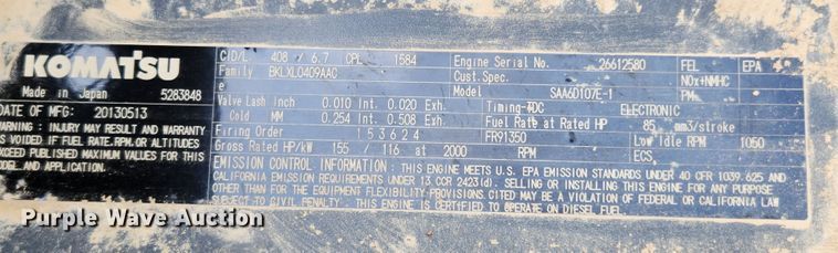 image for item JB9695 2013 Komatsu PC228USLC-8  excavator