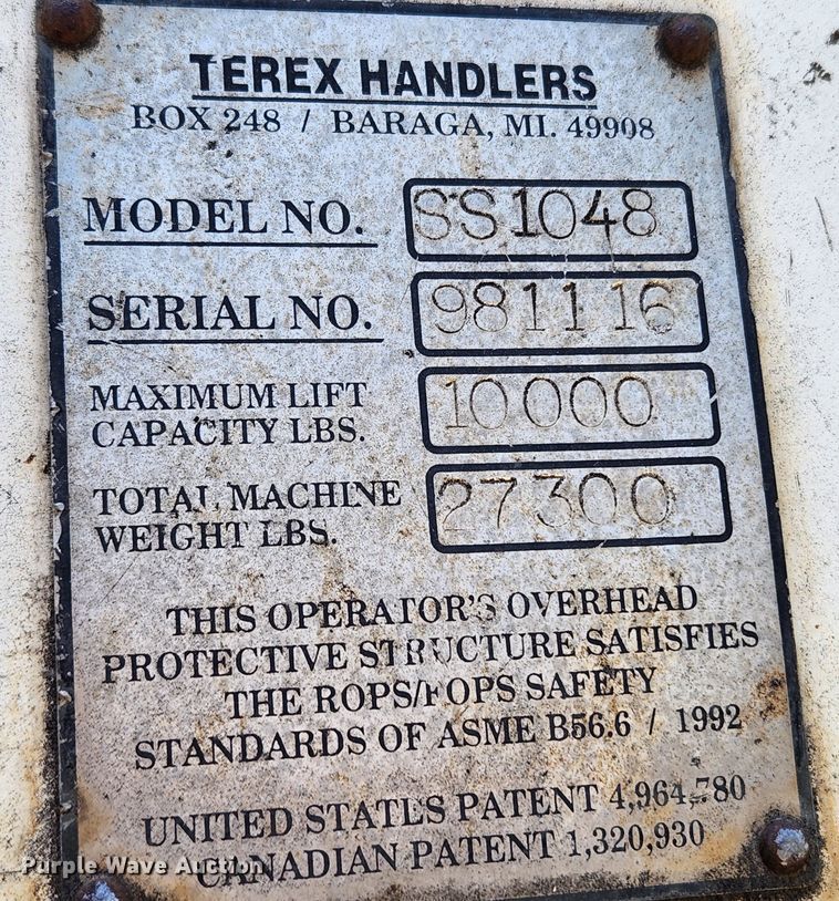 image for item JB9729 1998 Terex SS1048  telehandler