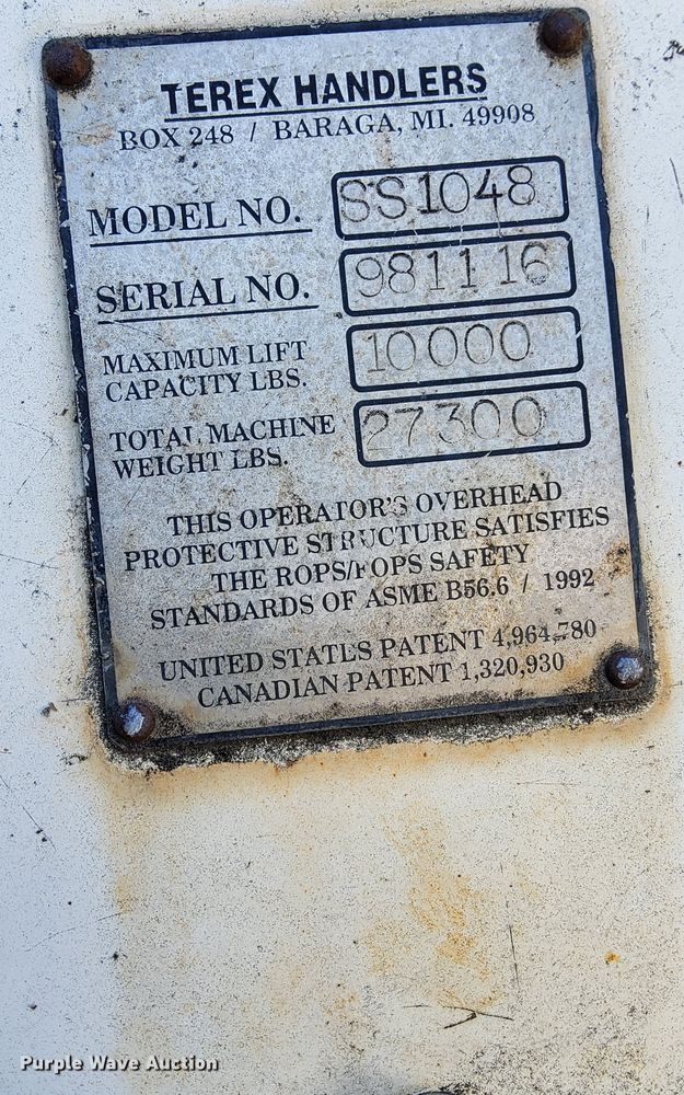 image for item JB9729 1998 Terex SS1048  telehandler