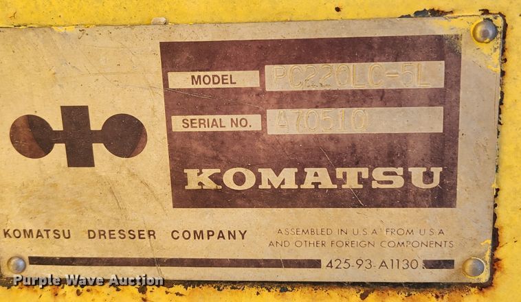 image for item JB9773 1992 Komatsu PC220LC  excavator