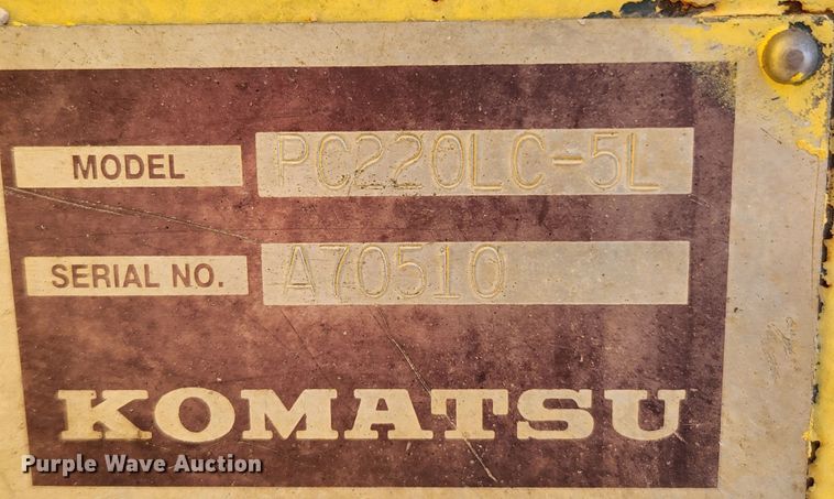 image for item JB9773 1992 Komatsu PC220LC  excavator