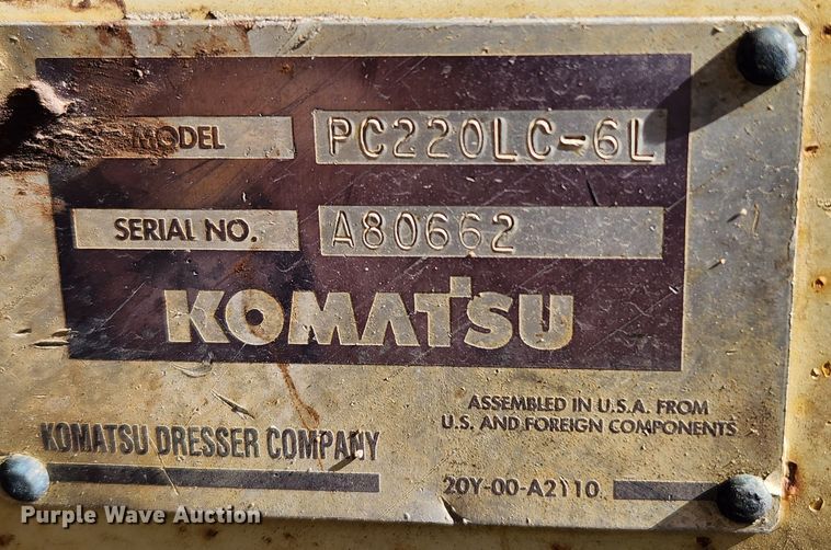 image for item JB9775 1995 Komatsu PC220LC-6L  excavator