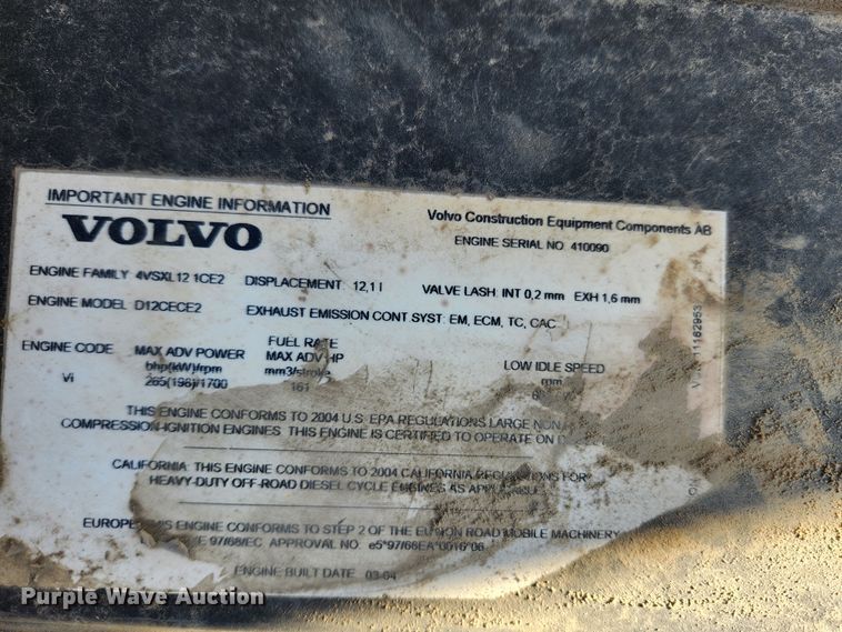 image for item JB9777 2004 Volvo EC360BLC  excavator