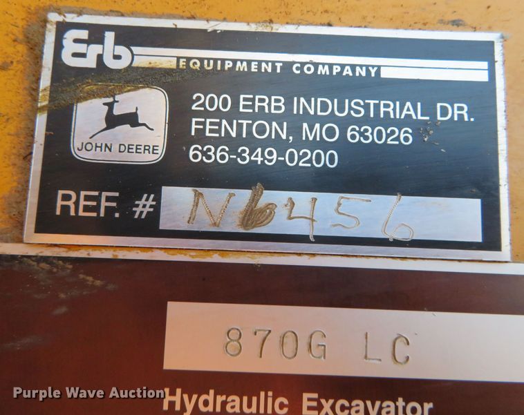 image for item JC9271 2014 John Deere 870G LC  excavator