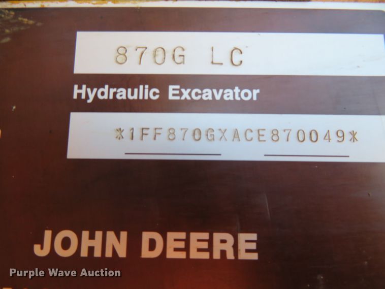 image for item JC9271 2014 John Deere 870G LC  excavator