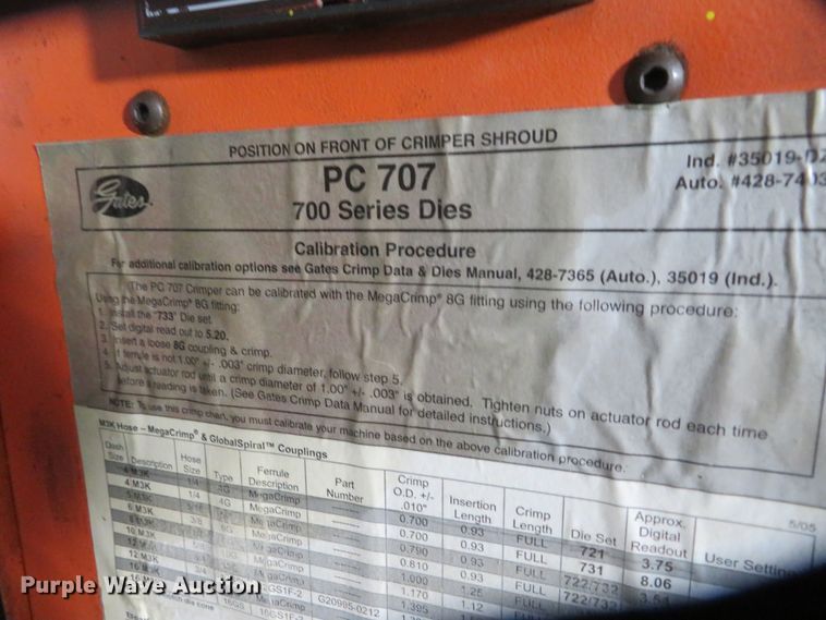 image for item JC9286 Gates PC707  hose crimper