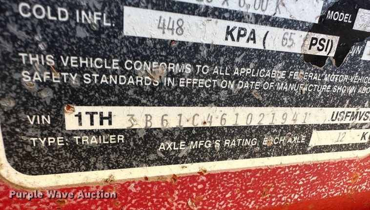 image for item JD9675 2006 Hillsboro  equipment trailer