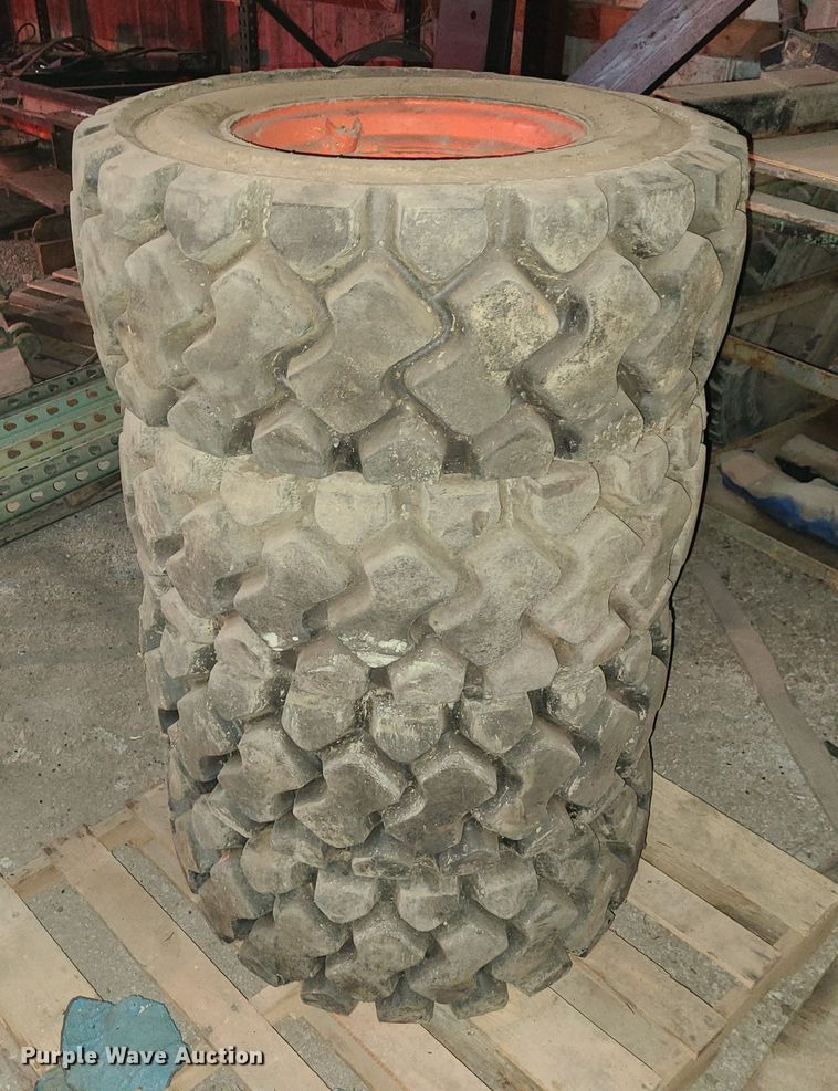 image for item JG9613 (4) Bobcat skid steer tires and wheels