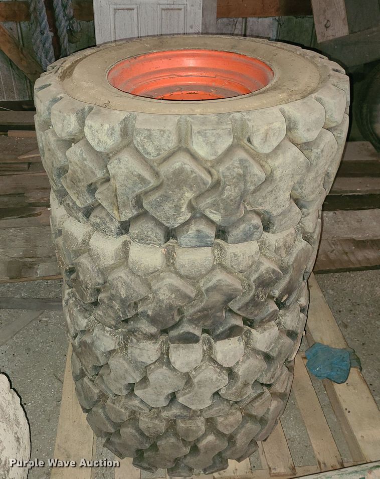 image for item JG9613 (4) Bobcat skid steer tires and wheels