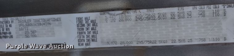 image for item JK9044 2012 Freightliner Cascadia  dump truck