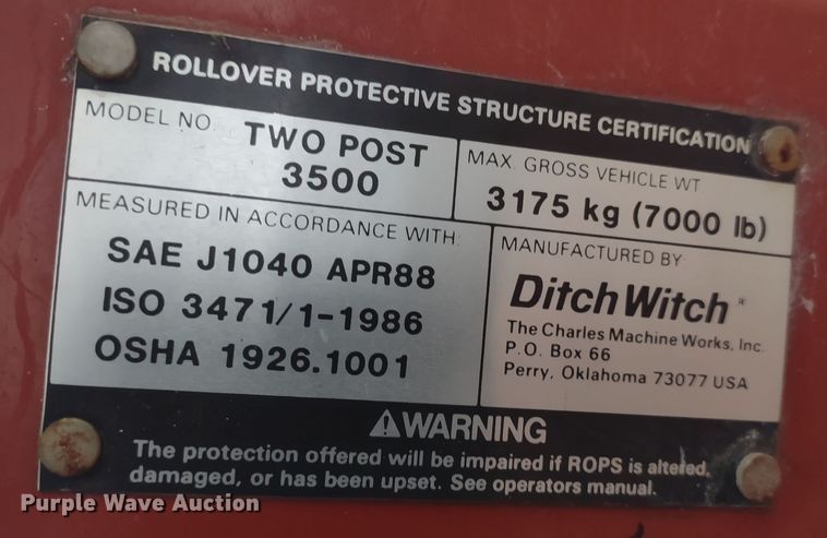 image for item JK9052 1994 Ditch Witch 3500  rock saw