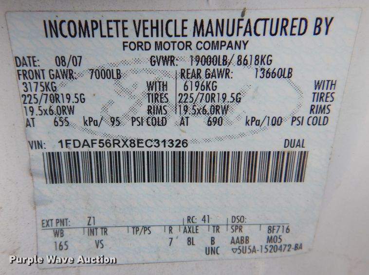 image for item JL9764 2008 Ford F550 Super Duty XL  utility / service truck