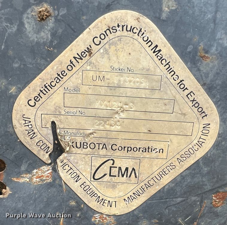image for item JU9744 Kubota KX121-3  mini excavator