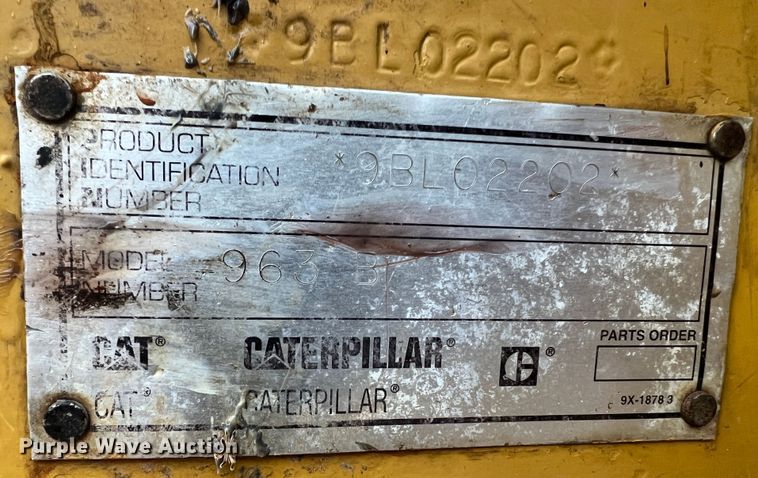 image for item JU9754 1997 Caterpillar 963B  track loader