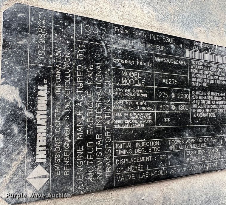 image for item JU9785 1998 International 4900  dump truck