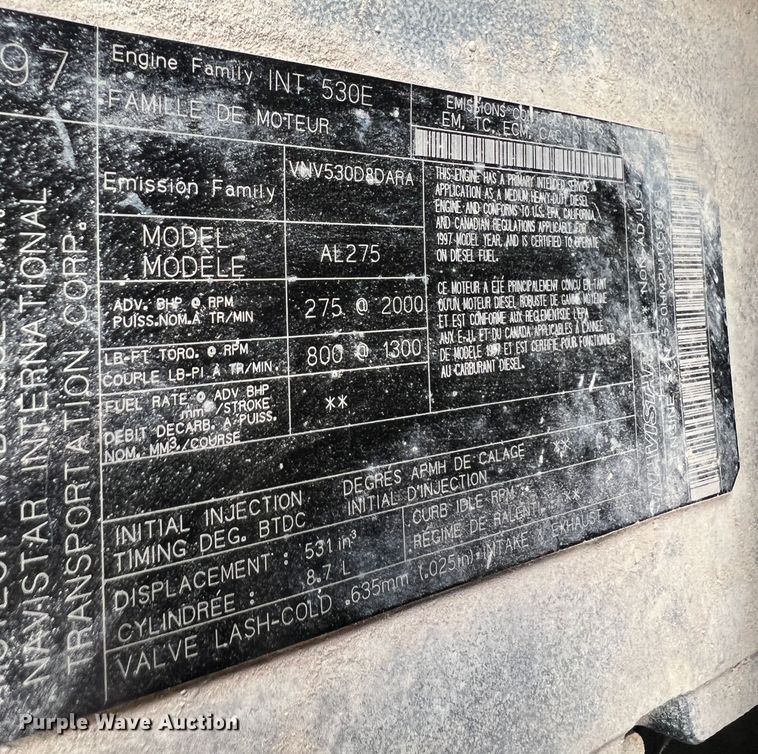 image for item JU9785 1998 International 4900  dump truck