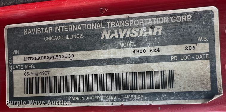 image for item JU9785 1998 International 4900  dump truck