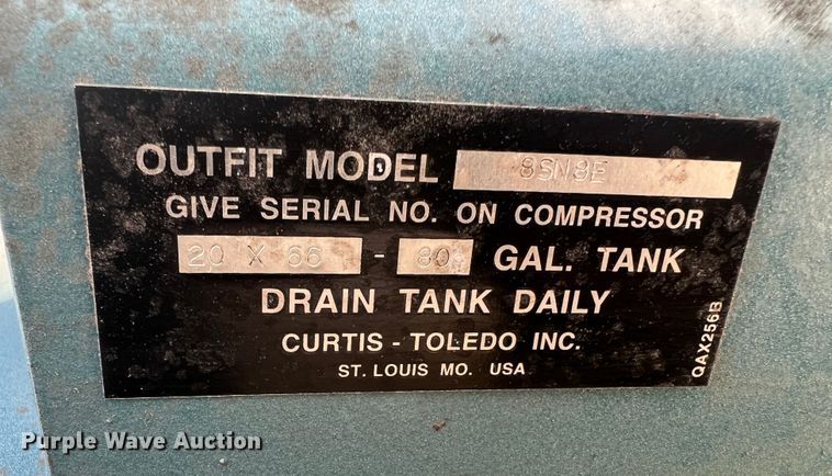 image for item JU9788 Curtis 8SN8E  air compressor