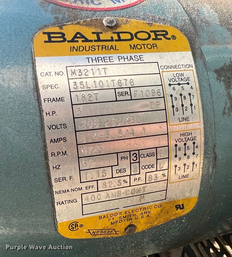 image for item JU9788 Curtis 8SN8E  air compressor