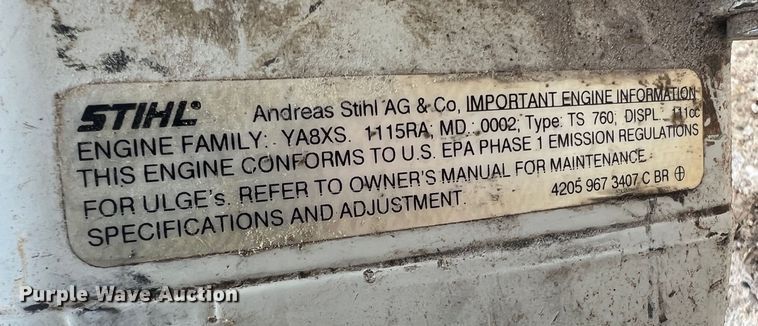 image for item JU9789 Stihl TS760  cut-off saw