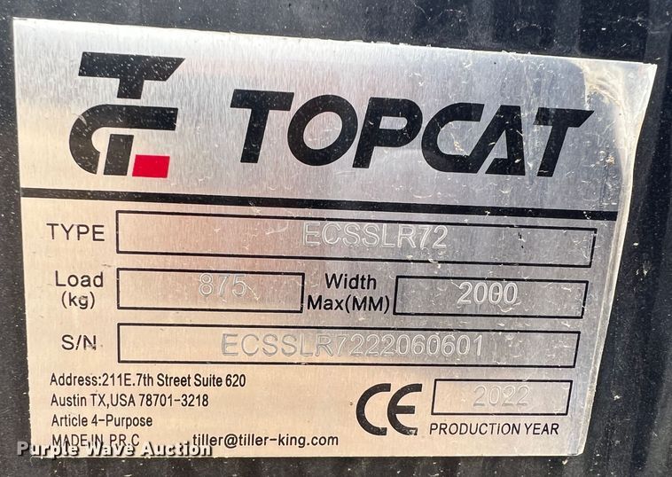 image for item JV9478 TopCat ECSSLR72  skid steer landscape rake
