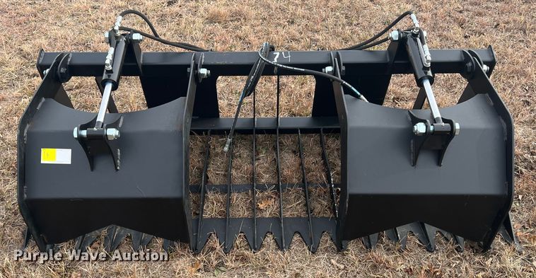image for item JV9480 74"W skid steer grapple bucket
