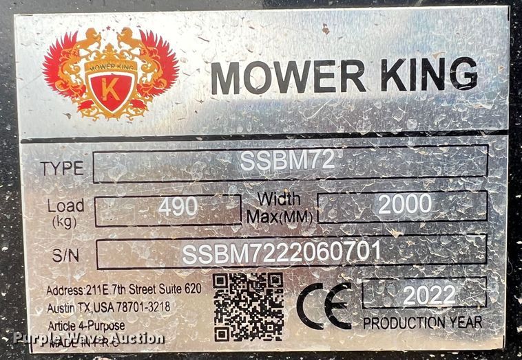 image for item JV9484 2022 Mower King SSBM72  skid steer sweeper