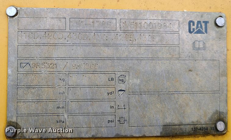 image for item JW9858 2006 Caterpillar 420D  backhoe