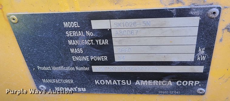 image for item JW9913 2006 Komatsu SK1026-5N  skid steer loader
