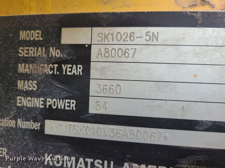 image for item JW9913 2006 Komatsu SK1026-5N  skid steer loader