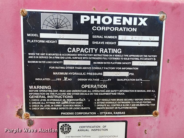 image for item JW9937 2000 International 4700  bucket truck