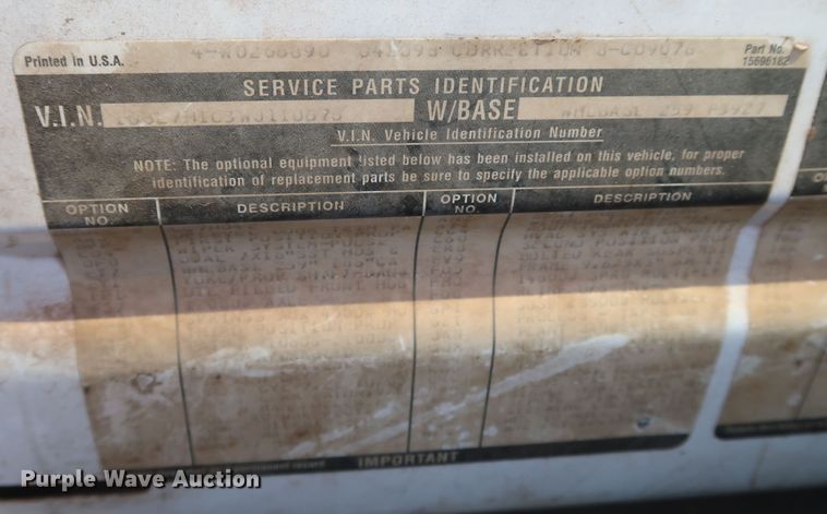 image for item JX9232 1998 Chevrolet C7500  fuel / lube truck