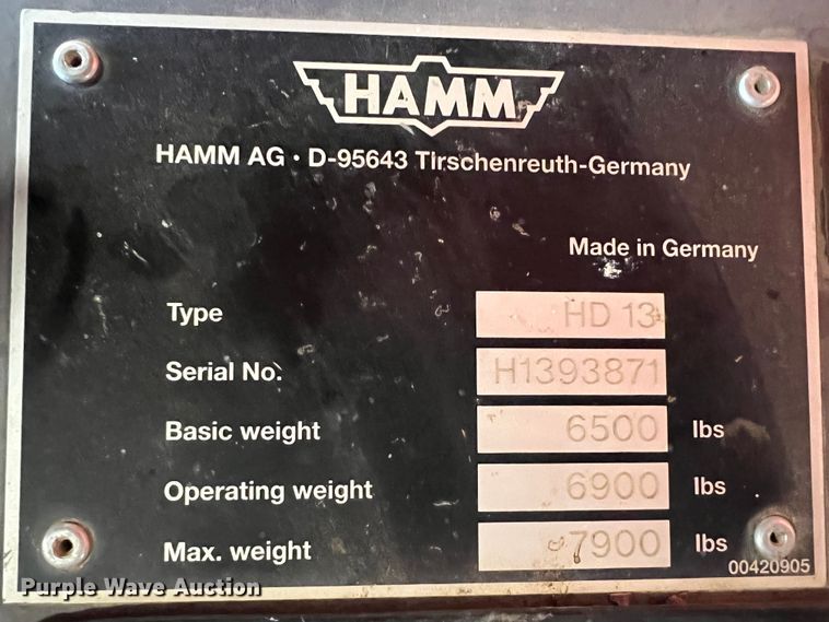 image for item KF9715 2004 Hamm HD13  double drum vibratory roller