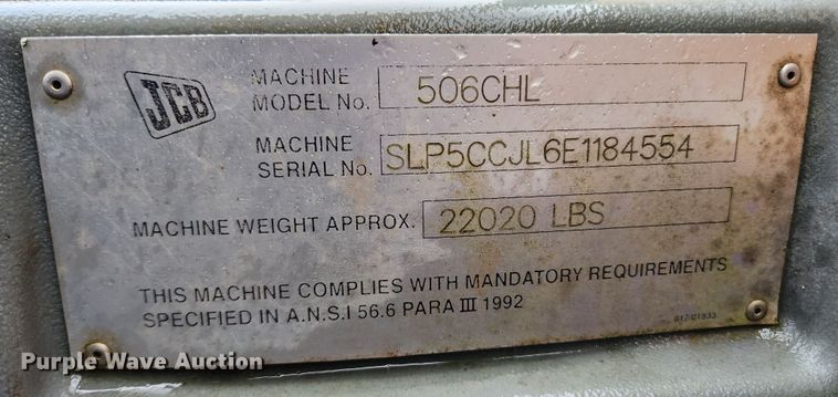 image for item KT9550 2006 JCB 506C HL  telehandler