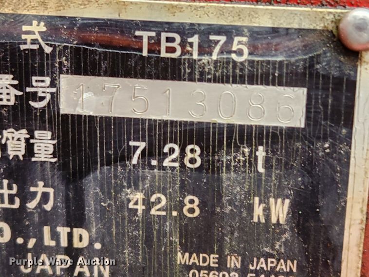 image for item KT9574 2005 Takeuchi TB175  mini excavator