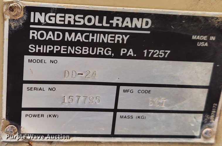 image for item KT9575 1999 Ingersoll Rand DD-24  double drum vibratory roller