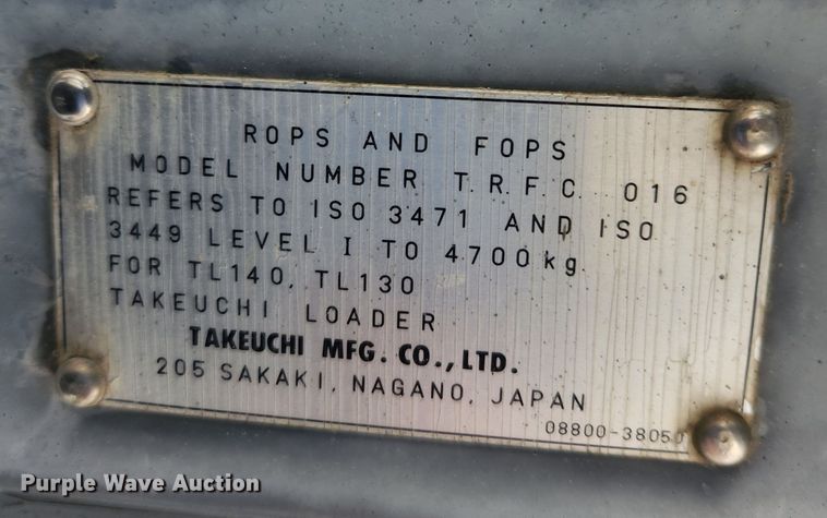 image for item KT9578 2004 Takeuchi TL130  tracked skid steer loader