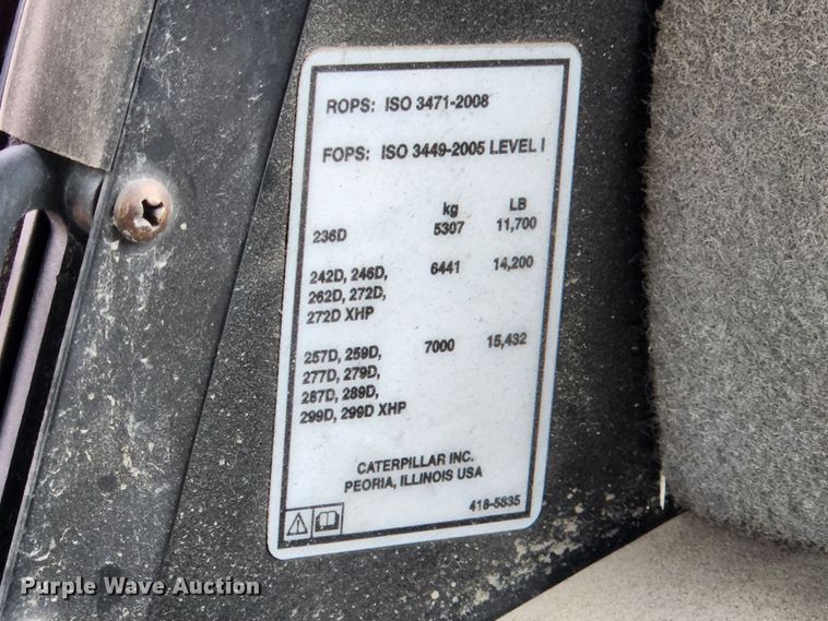 image for item KT9579 2014 Caterpillar 246D  skid steer loader