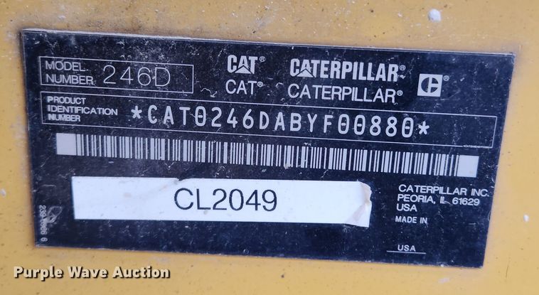 image for item KT9579 2014 Caterpillar 246D  skid steer loader