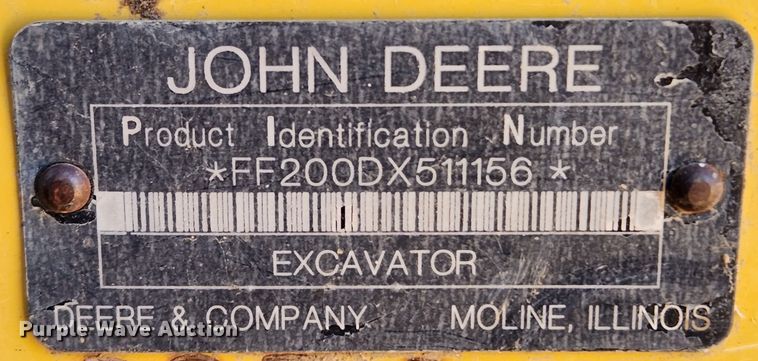image for item KT9597 2008 John Deere 200D LC  excavator