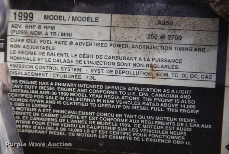 image for item KW9478 1999 Ford F450 Super Duty  chipper truck