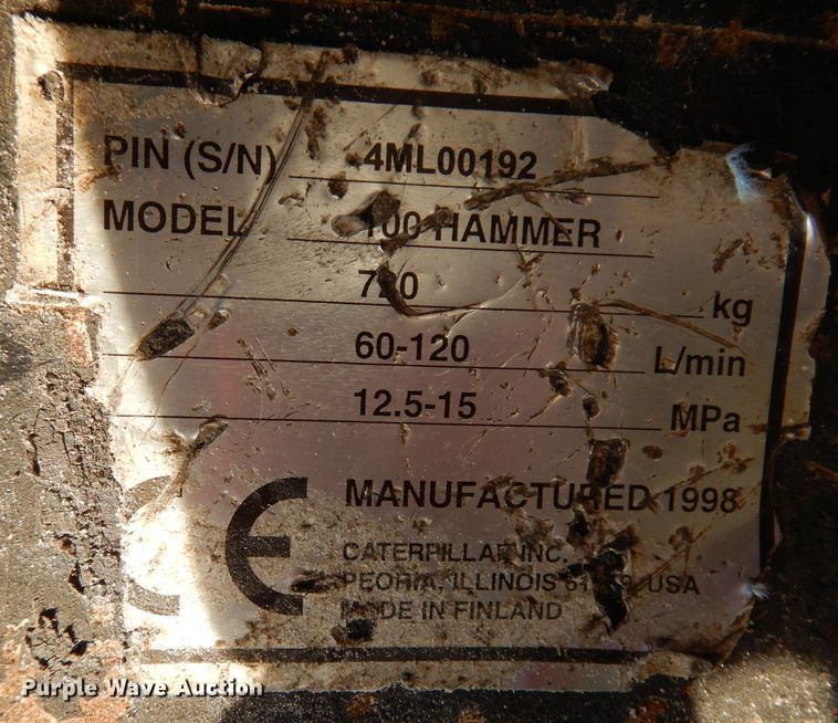 image for item KW9631 1998 Caterpillar 100  breaker