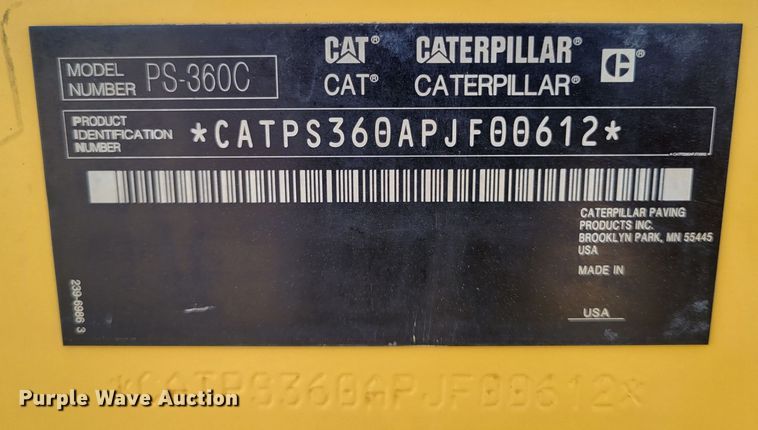 image for item LG9357 2011 Caterpillar PS360C  pneumatic roller